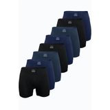 Erkek Lacivert Siyah Füme 8 li Premium Collection Modal Uzun Boxer 8M250