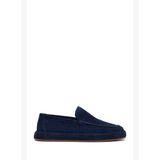 Erkek Lacivert Süet Deri Casual Loafer 26SFD697510