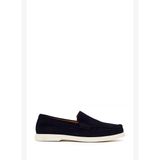 Erkek Lacivert Süet Deri Loafer 26SFD632010