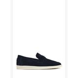 Erkek Lacivert Süet Deri Loafer 26SFD680910