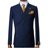 Erkek Lacivert Takım Elbise, Fermuar Detaylı, 58 Beden | Slim Fit Kesim, Fermuarlı Kapanma, Tepe Yaka Tasarımı, Resmi ve Şık Kullanım, Mendil Cepli