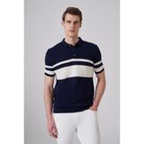 Erkek Lacivert Trend Soft Pamuk Polo Yaka Triko T-Shirt