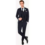 Erkek Lacivert Yelekli Mono Yaka Slim Fit Damatlık - 44 / 6 - 6 Drop