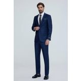 Erkek Lacivert Yeşil Regular Fit Kareli Desenli Takım Elbise