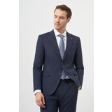 Erkek Lacivert Yün Slim Fit Mono Yaka Takım Elbise