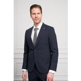 Erkek Lacivert Yünlü Slim Fit Sivri Yaka Takım Elbise