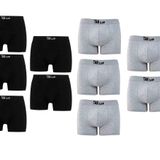 Erkek Likralı 10 Adet Siyah-Gri Karşık Premium 1.Kalite Pamuklu Penye Esnek Kumaş Boxer Baksır