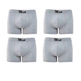 Erkek Likralı 4 Adet Gri Premium 1.Kalite Pamuklu Penye Esnek Kumaş Boxer Baksır