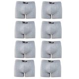 Erkek Likralı 8 Adet Gri Premium 1.Kalite Pamuklu Penye Esnek Kumaş Boxer Baksır
