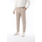 Erkek Likralı Kumaş Pantolon Mevsimlik Bej Slim Fit - Dört Cepli & Regular Siluet