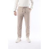 Erkek Likralı Pantolon Slimfit Bej Jogger Mevsimlik - Bağcıklı Bel & Lastikli Paça