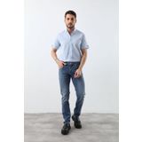Erkek Likrali Regular Fit Duz Jean Pantolon Mavi