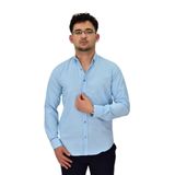 Erkek Likralı Spor Silim Fit Gömlek BGL-ST04326 MAVİ XL