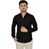 Erkek Likralı Spor Silim Fit Gömlek BGL-ST04326 - Siyah