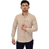 Erkek Likralı Spor Silim Fit Gömlek BGL-ST04327 BEJ 2XL