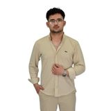 Erkek Likralı Spor Silim Fit Gömlek BGL-ST04333 BEJ S