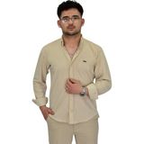Erkek Likralı Spor Silim Fit Gömlek BGL-ST04333 BEJ XL