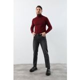 Erkek Likrali Straight Fit Jean Pantolon Siyah