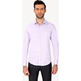Erkek Lila Slim Fit Pamuk Gömlek - 2XL