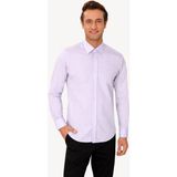 Erkek Lila Yarım Italyan Slim Fit Uzun Kol Gömlek