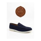 Erkek Loafer Günlük Rahat Casual Ayakkabı Şehir ve İş Yaşamı İçin Kolay Giyim Konforu Ergonomik Yapı Lacivert Hakiki Deri ve Süet Dokulu BESKAR BA0252