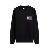 Erkek Logo Baskılı Bisiklet Yaka Sweatshirt - Siyah