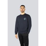 Erkek Logo Üstü Yılan Desenli Yuvarlak Yaka Regular Fit Uzun Kollu Lacivert Sweatshirt 25411882-050