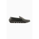 Erkek Logolu Bağcıklı Deri Siyah Loafer Ayakkabı X4B151 XN882-K001