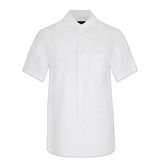 Erkek Logolu Basic Regular Fit Kısa Kollu Beyaz Gömlek 23413257-010