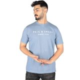 Erkek Logolu Basic Regular Fit Kısa Kollu Mavi T-Shirt 23411065-363