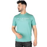 Erkek Logolu Basic Regular Fit Kısa Kollu Turkuaz T-Shirt 23411065-172