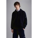 Erkek Logolu Kapüşonlu Uzun Kollu Kanguru Cep Lacivert Sweatshirt 24411858-013