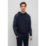 Erkek Logolu Pamuklu Kapüşonlu Uzun Kollu Lacivert Sweatshirt 50486255-404