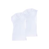 Erkek Loose Fit 2'li V Yaka Beyaz Sıfır Kol Atlet 9227 Blackspade BEYAZ S