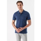 Erkek Marine Basic Düz %100 Pamuk Dynamic Fit Rahat Kesim Kısa Kollu Polo Yaka Tişört