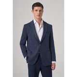 Erkek Marine Poliviskon Trend Desenli Dynamic Fit Mono Yaka Ceket
