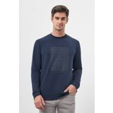 Erkek Marine Trend Bisiklet Yaka Sweat-Shirt