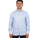 Erkek Marka Logo Detaylı Regular Fit Uzun Kollu Mavi Gömlek 23413114J-002