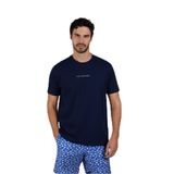 Erkek Marka Logolu Kısa Kol Yuvarlak Yaka Lacivert T-Shirt 25411088-013