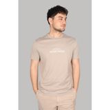 Erkek Marka Logolu Organik Pamuklu Kısa Kollu Bej T-Shirt 3D1TG8 1JOCZ-06G8