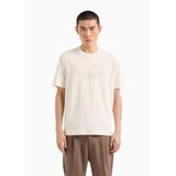 Erkek Marka Logolu Organik Pamuklu Kısa Kollu Ekru T-Shirt 3D1T89 1JWZZ-0128