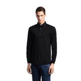 Erkek Marka Logolu Uzun Kollu Slim Fit Siyah Gömlek EM004604 AF10017-UC001