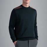 Erkek Marka Logolu Yavarlak Yakalı Pamuklu Günlük Kullanım Yeşil Kazak 13311040A-136 - 4XL
