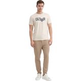 Erkek Marka Yazılı T-Shirt - Bej - 2XL