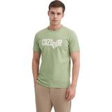 Erkek Marka Yazılı T-Shirt - Haki - XL