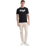 Erkek Marka Yazılı T-Shirt - Siyah - XL