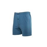 Erkek Mavi %100 Pamuk Kemerli Düğmeli Boxer (L, Mavi)