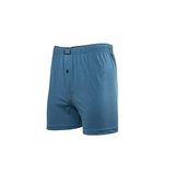 Erkek Mavi %100 Pamuk Kemerli Düğmeli Boxer (XXL, Mavi)
