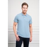 Erkek Mavi Basic Polo Yaka Dynamic Fit T-Shirt