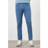 Erkek Mavi Denim 5 Cep Slim Fit Jean Kot Pantolon